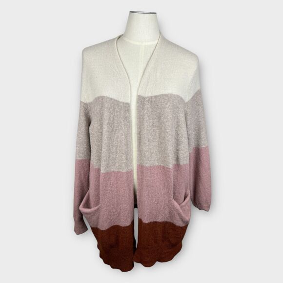Madewell Color Block Alpaca Merino Wool Blend Cardigan Open Front Longline XXL - Picture 1 of 7